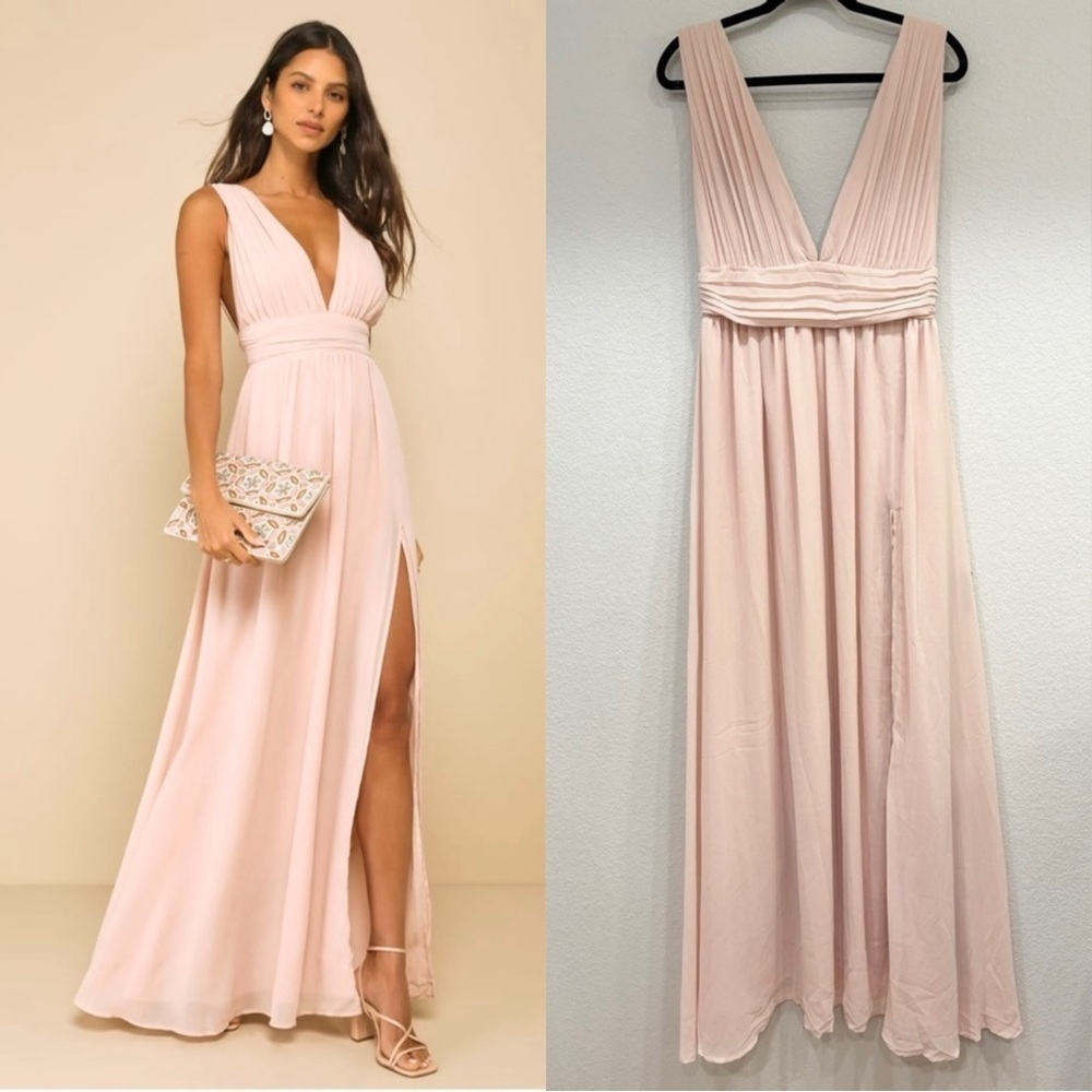NWT Lulus Heavenly Hues Blush Maxi Dress